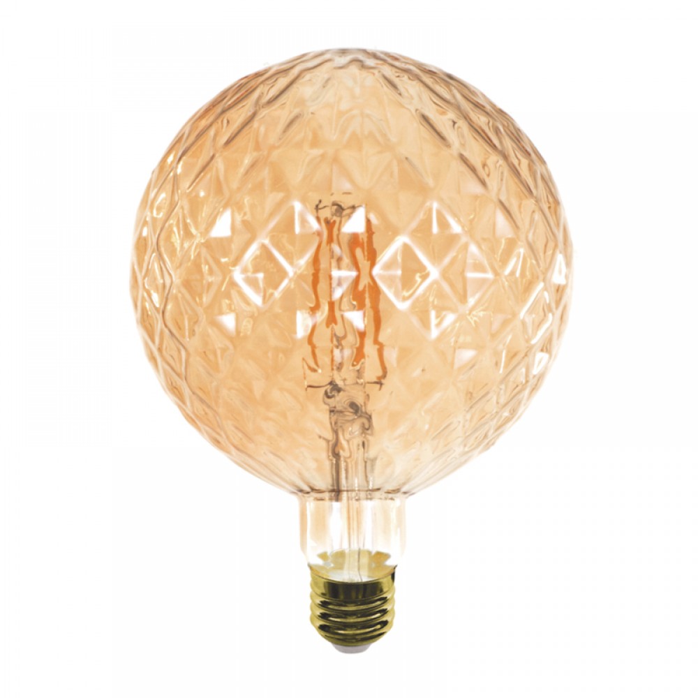 Λάμπα E27 LED 6watt Filament G125 Pineapple Dimmable με μελί κάλυμμα