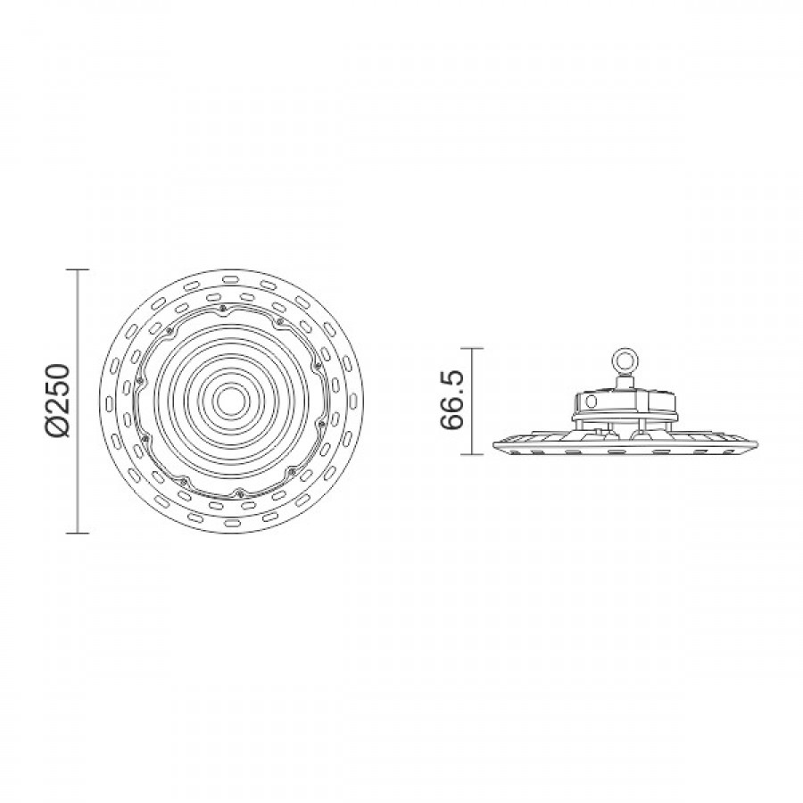 100W Φωτιστικό Καμπάνα LED High BAY Ψυχρό λευκό 6000K IP65 (3 Έτη Εγγύηση) - Image 2