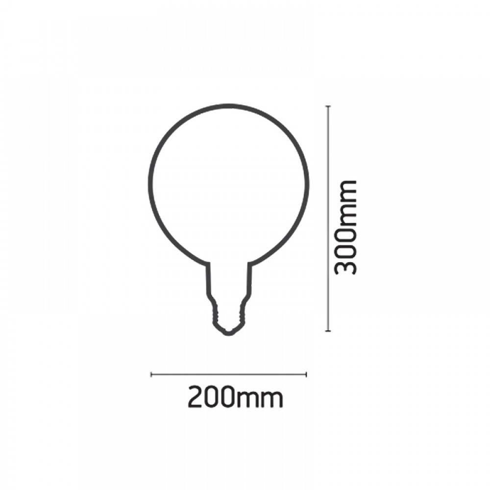 Λάμπα Ε27 LED Filament G200 6watt Dimmable με μελί κάλυμμα - Image 2