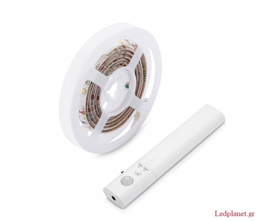 Ταινία LED 1m Με Ανιχνευτή Κίνησης Και Μπαταρία AAA ή micro-USB 4000K Ουδέτερο Λευκό IP20