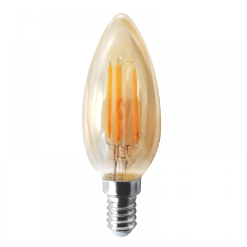 Λάμπα Ε14 LED Filament 5watt Dimmable με μελί κάλυμμα