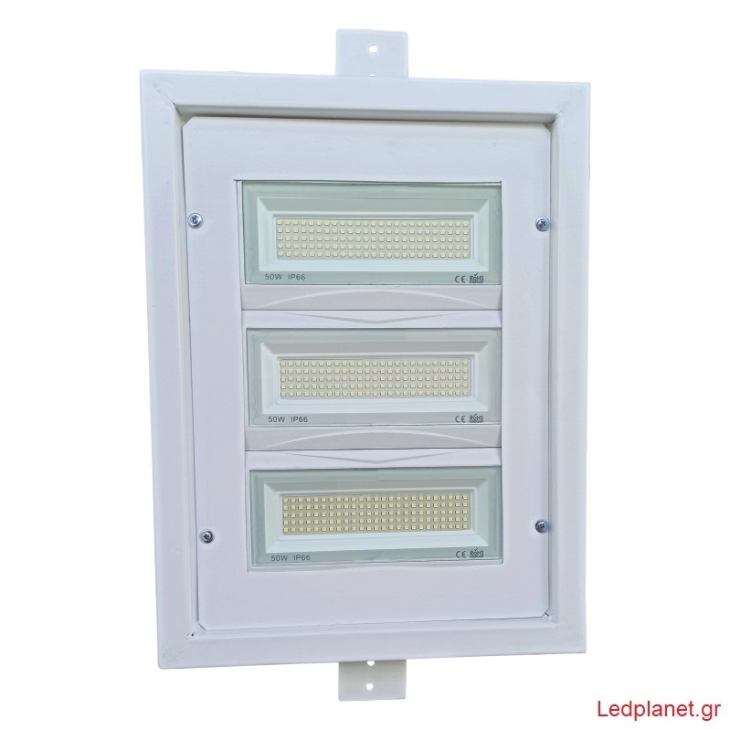 100W Led Φωτιστικό Οροφής Χωνευτό για Βενζινάδικα IP65 Γαλβανιζέ με Ψύκτρες Αλουμινίου Φυσικό Λευκό 4000K (Επισκευάσιμο)