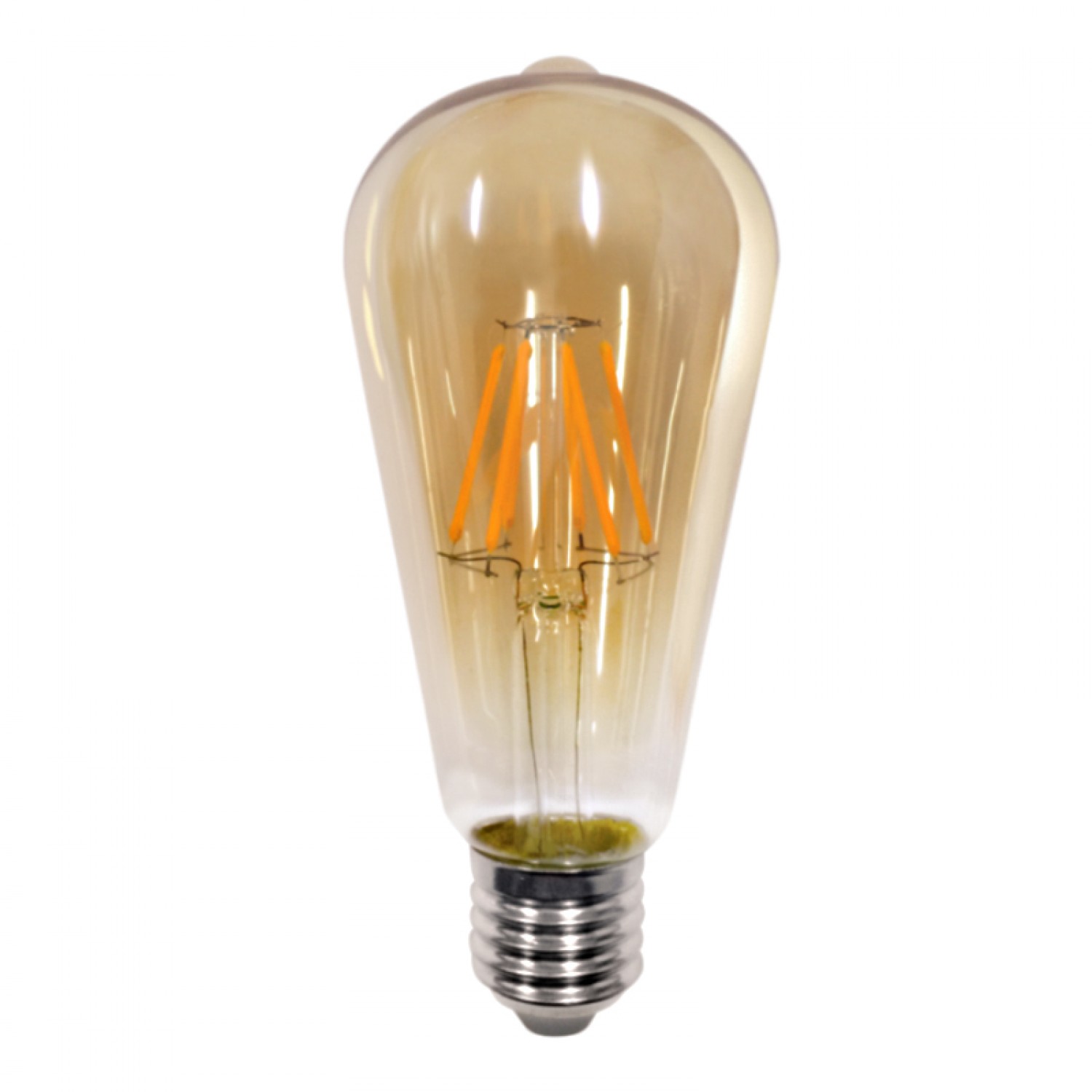 Λάμπα E27 LED Filament ST64 8watt Dimmable με μελί κάλυμμα