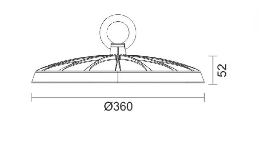 LED 200W UFO Καμπάνα Αλουμίνιο Μαύρο Χρώμα 90° Ψυχρό 6000K Αδιάβροχη IP65 - Image 4