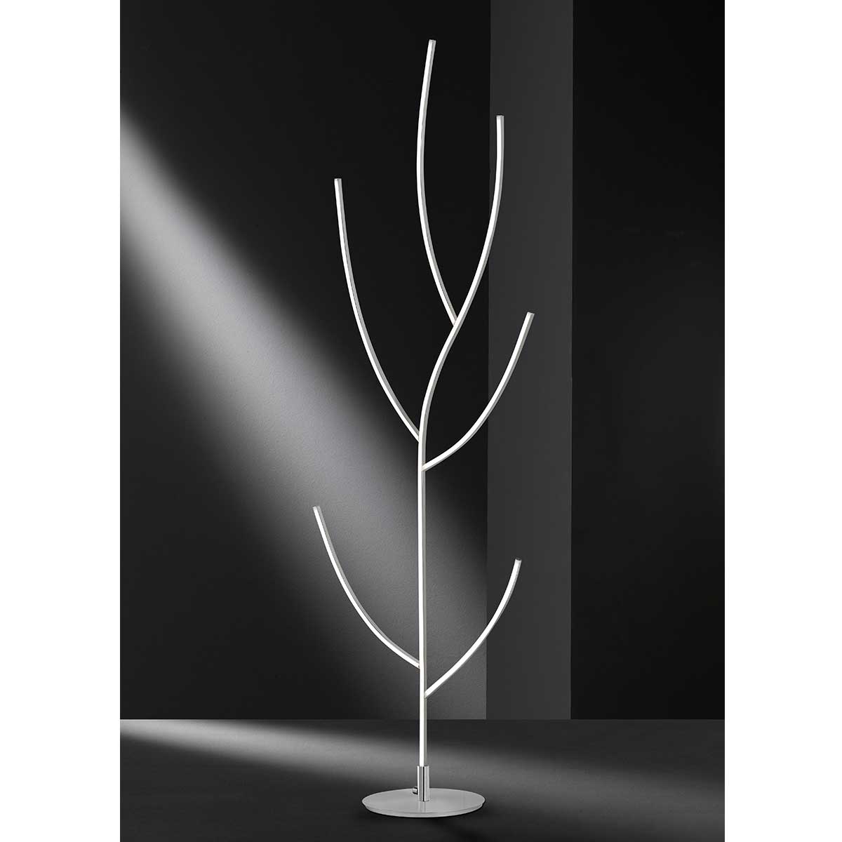LED 23W Μεταλλικό Φωτιστικό Δαπέδου Νίκελ Μάτ 1640Lm 3000K (5 ΧΡΟΝΙΑ ΕΓΓΥΗΣΗ) - Image 2