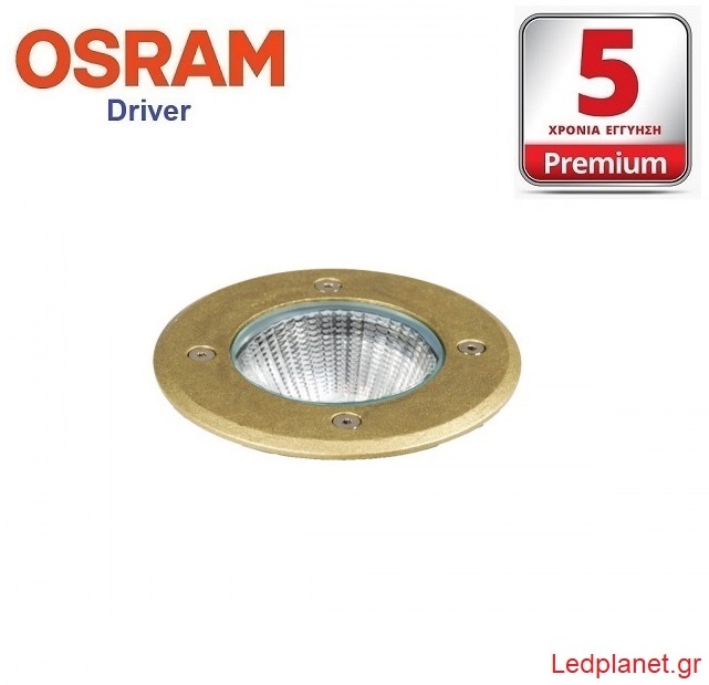 3,5W Led Ενδοδαπέδιο Φωτιστικό από Χυτό Αλουμίνιο (White, Black, Oxyde, Chrome, Brass) 450lm Θερμό Φως 2700Κ (Εγγύηση 5 Έτη)