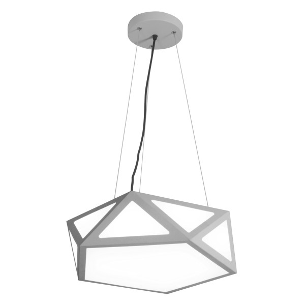 LED Γκρί Φωτιστικό Κρεμαστό ή Πλαφονιέρα 40W 3200Lm 3000K