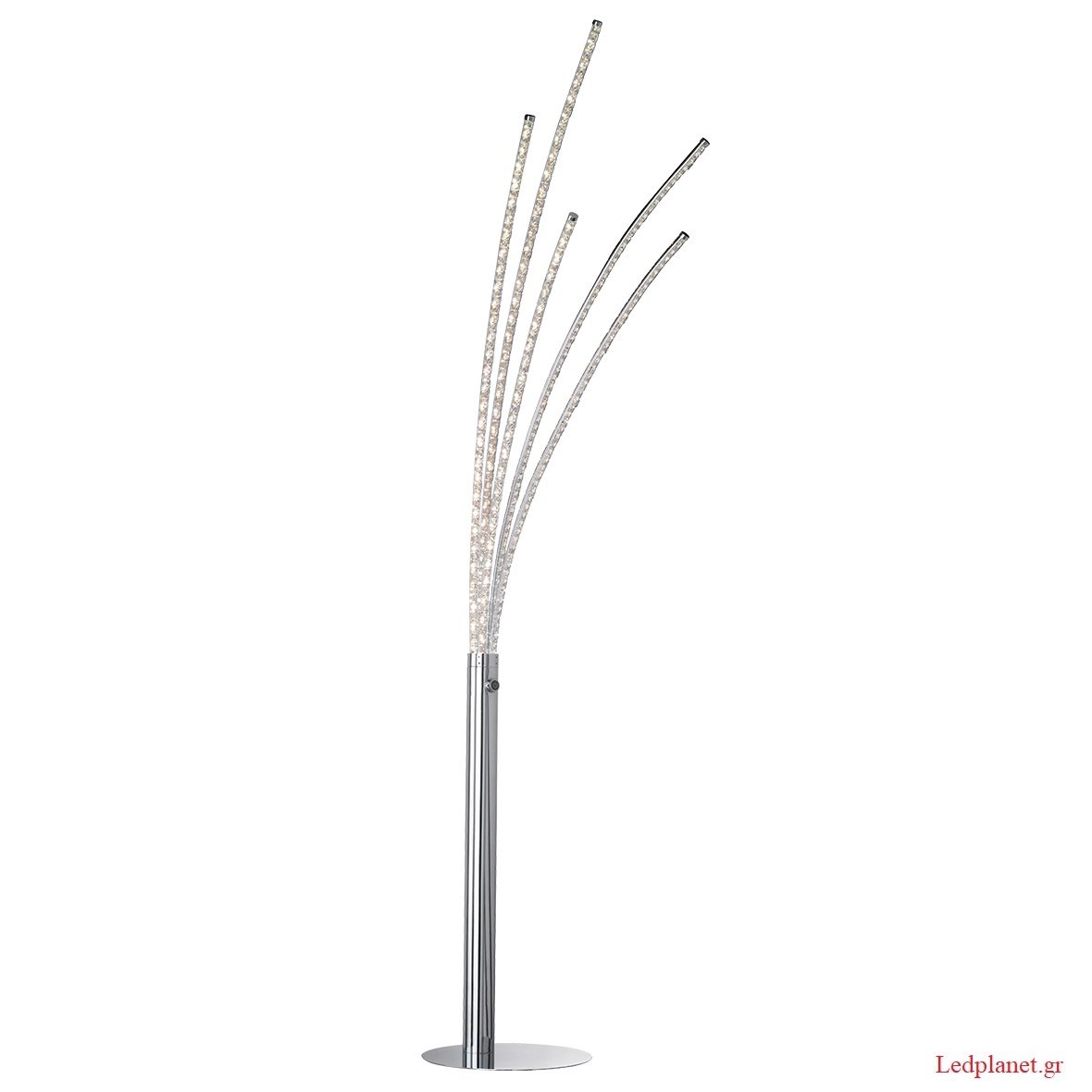 LED 24W Μεταλλικό Φωτιστικό Δαπέδου Χρώμιο 1800Lm 3000K 3-Level Dimmable (5 ΧΡΟΝΙΑ ΕΓΓΥΗΣΗ)