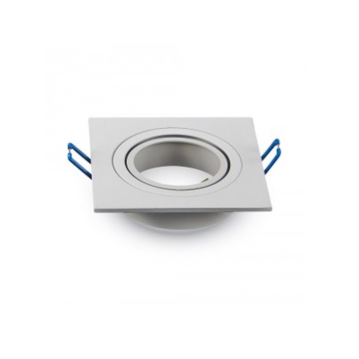 Βάση Σποτ GU10 Tετράγωνη Άσπρη 91x91x25mm
