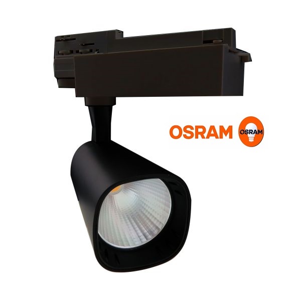 Μαύρο LED 36W 3900lm Φωτιστικό Τριφασικής Ράγας Ουδέτερο Λευκό 4000Κ (Εγγύηση 5 Χρόνια)