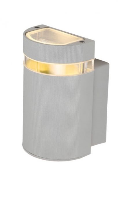 LED Απλίκα Τοίχου GU10 Ημικυκλικό IP54 Silver