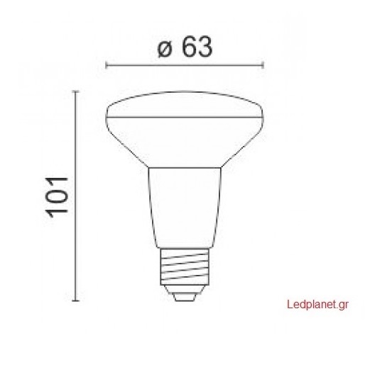 Λάμπα LED Καθρέπτου R63 7W E27 120° Ουδέτερο Φως 4000Κ - Image 2