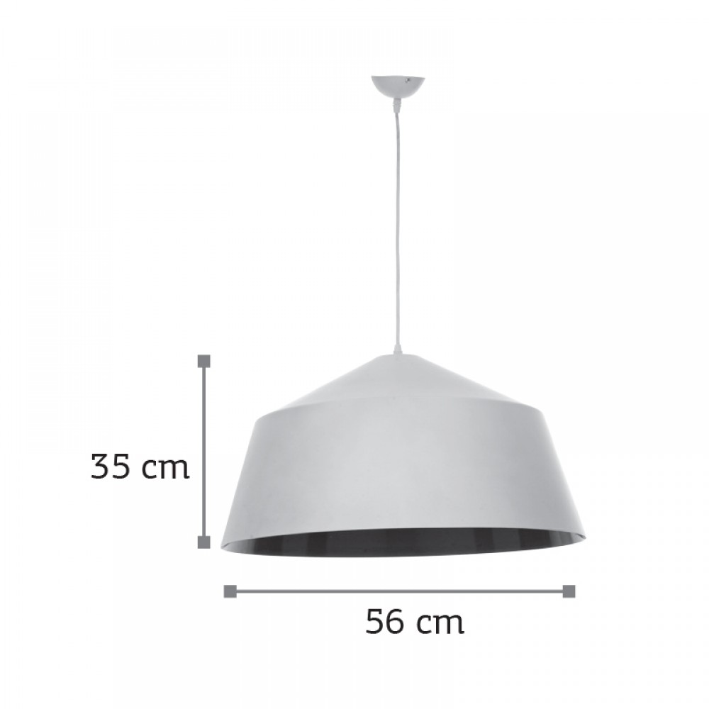 Λευκό Μονόφωτο Κρεμαστό Φωτιστικό Καμπάνα Μεταλλικό Φ56 1ΧΕ27 - Image 2