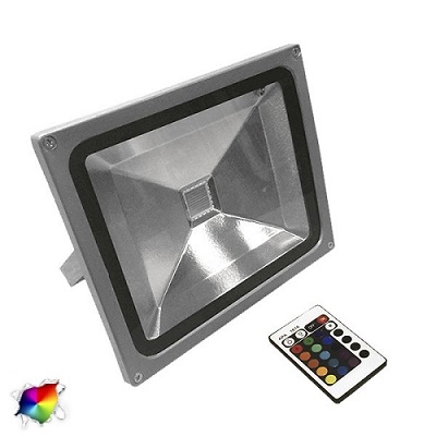 Προβολέας LED 30 Watt 230 Volt RGB IP66 με Ασύρματο Χειριστήριο
