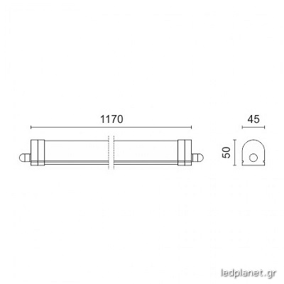 LED SMD T8 Φωτιστικό 36W Για Εξωτερικό Χώρο Από Πλαστικό L:117 120° IP65 230V - Image 3