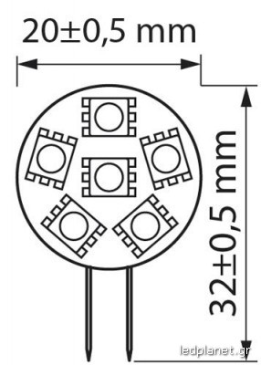 ORO LED Λάμπα G4 1.2W 12V Θερμό φως 2800K - Image 2