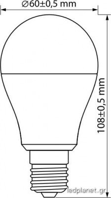ORO Λάμπα Led E27 A60 5W σε Θερμό φως 3000K - Image 2