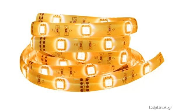 Led Ταινία 4.8W SMD 2835 60 leds 12V Αδιάβροχη IP64 σε Κίτρινο Φως (5 μέτρα)