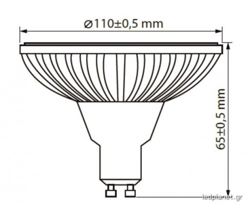 ORO Λάμπα LED Spot AR111 GU10 12W σε Θερμό φως 2700K - Image 2