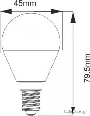 ORO Λάμπα Led Σφαιρική E14 B45 3.5W σε Θερμό φως 3000K - Image 2
