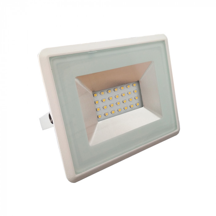 Προβολέας LED SMD 20W άσπρο σώμα με άσπρο καλώδιο 6500K