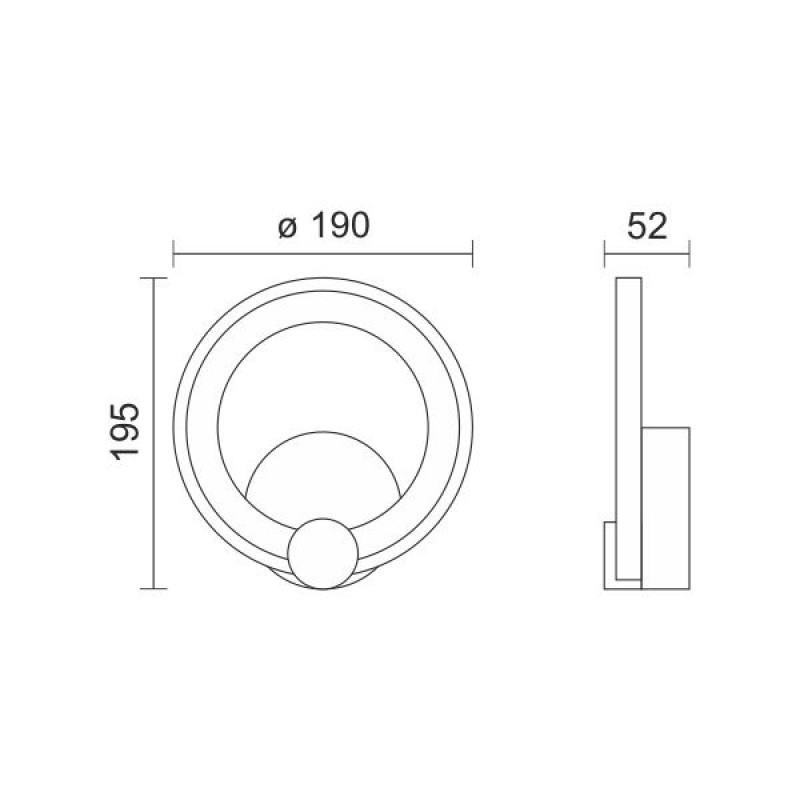 LED Απλίκα Τοίχου Κυκλική σε Μαύρο 6W 3000K - Image 2