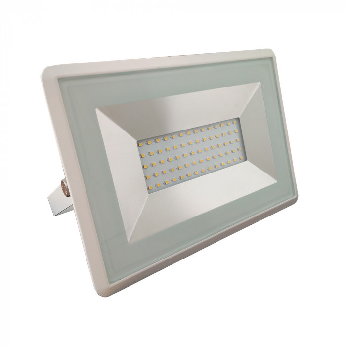 Προβολέας LED SMD 50W άσπρο σώμα με άσπρο καλώδιο 6500K