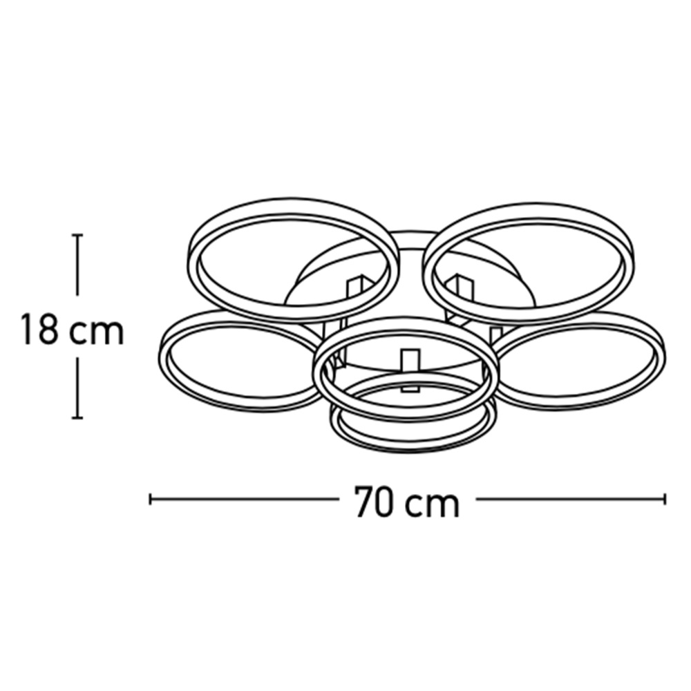 LED 90W Φωτιστικό Οροφής Μεταλλικό με Χρώμιο 70cm 4000K - Image 2