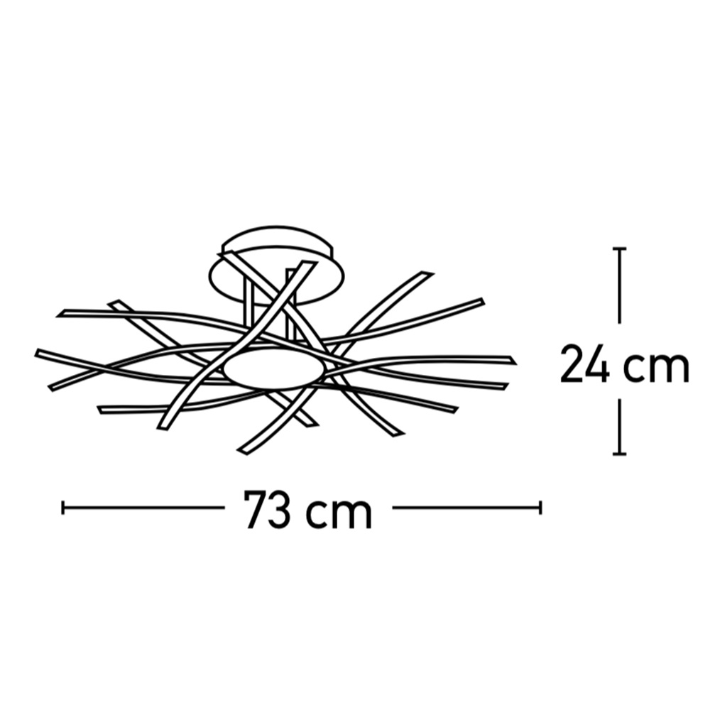 LED 96W Φωτιστικό Οροφής Μεταλλικό με Χρώμιο 73cm 4000K - Image 2