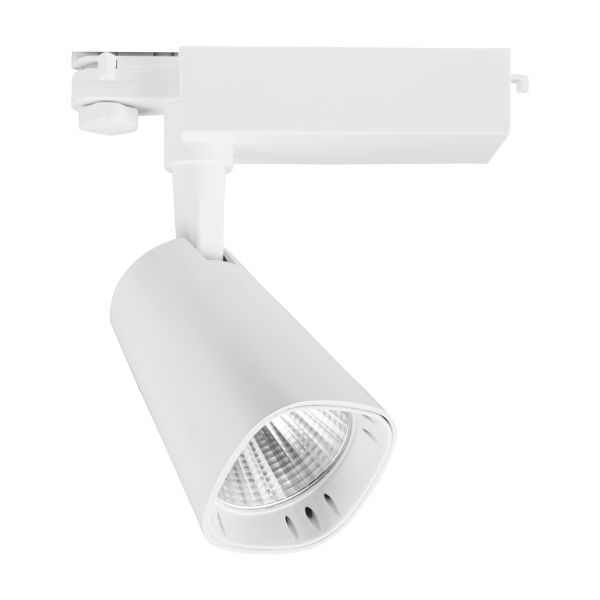 Λευκό Φωτιστικό Ράγας LED 30W Τεσσάρων Καλωδίων Τριφασικής Ράγας Θερμό Λευκό 3000Κ