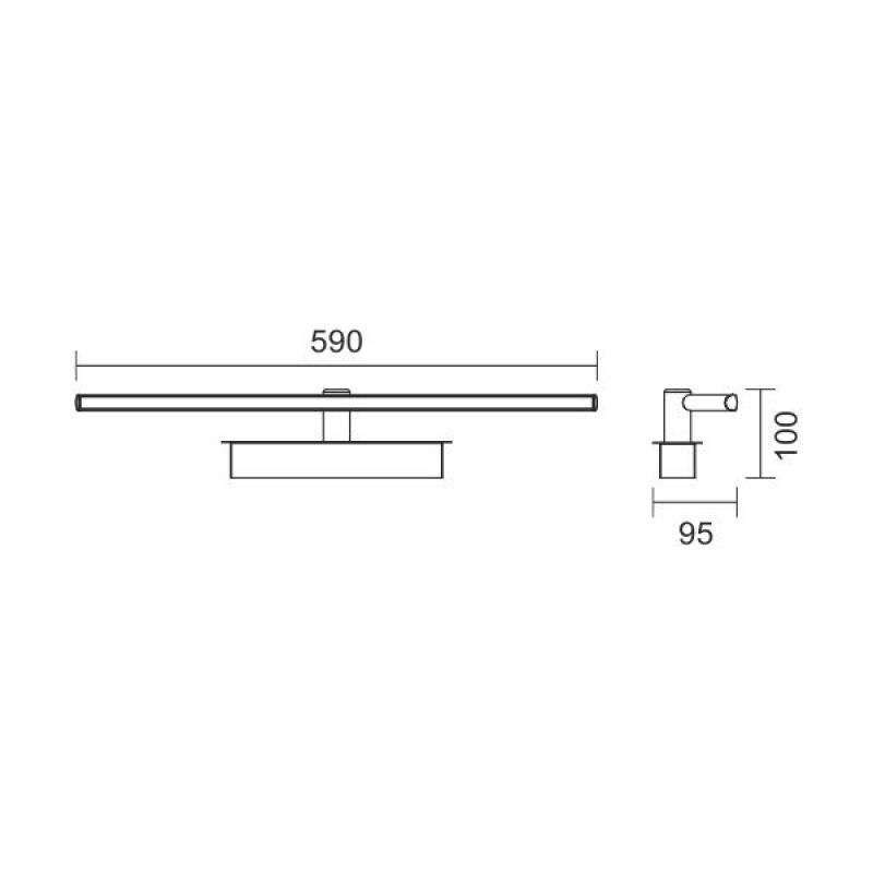 LED 12W Φωτιστικό Μπάνιου Μεταλλικό Σε Χρώμιο - Image 2