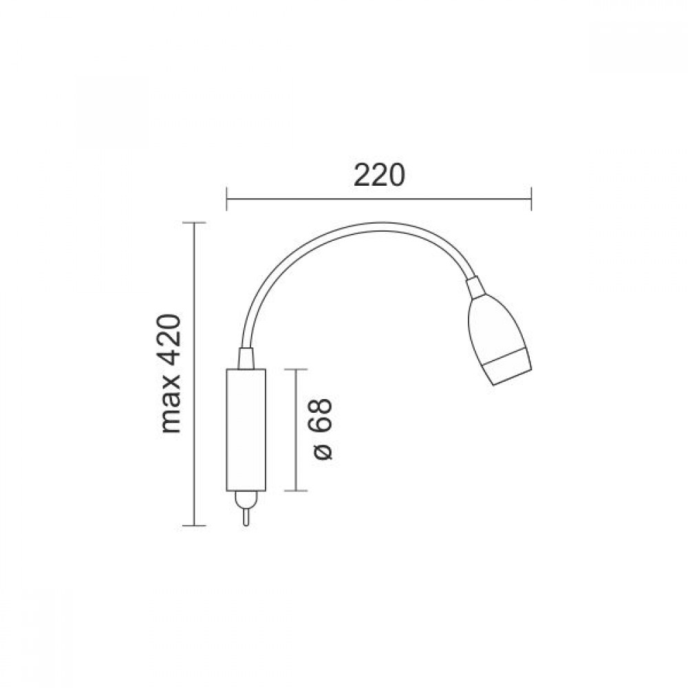LED Απλίκα Τοίχου 3W Εύκαμπτη Σε Χρώμιο Epistar - Image 2