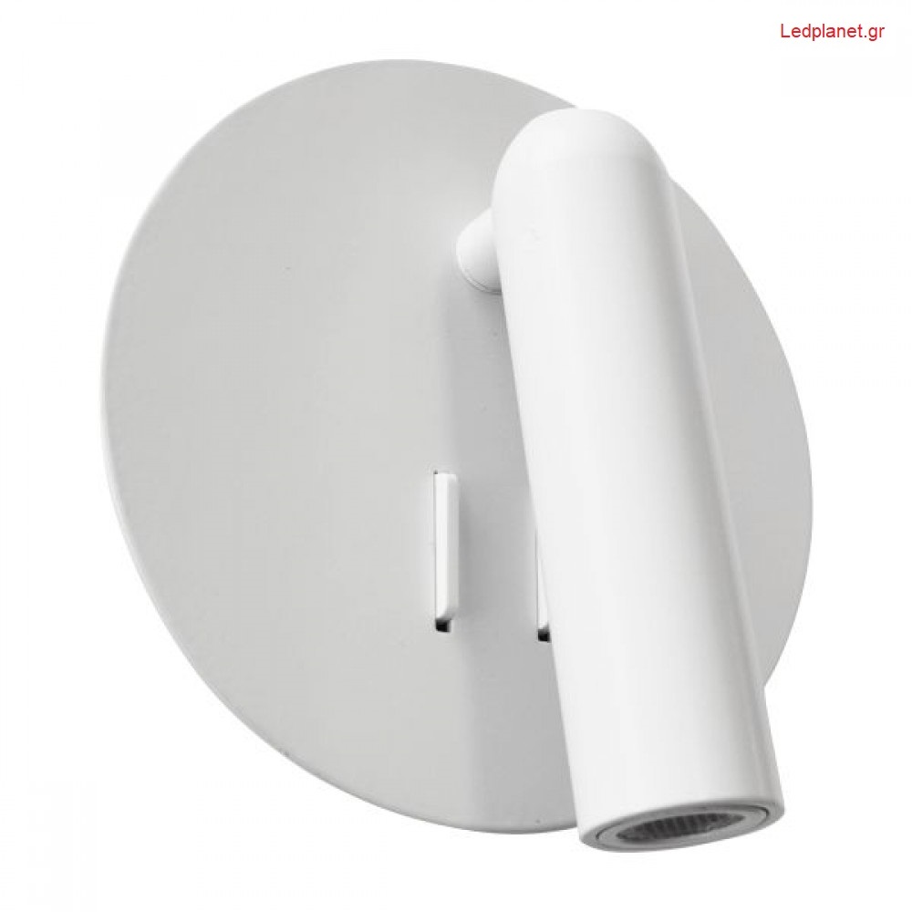 LED Απλίκα Τοίχου Με Δύο Φωτισμούς 3 - 3.5W Λευκή Μεταλλική Ρυθμιζόμενη
