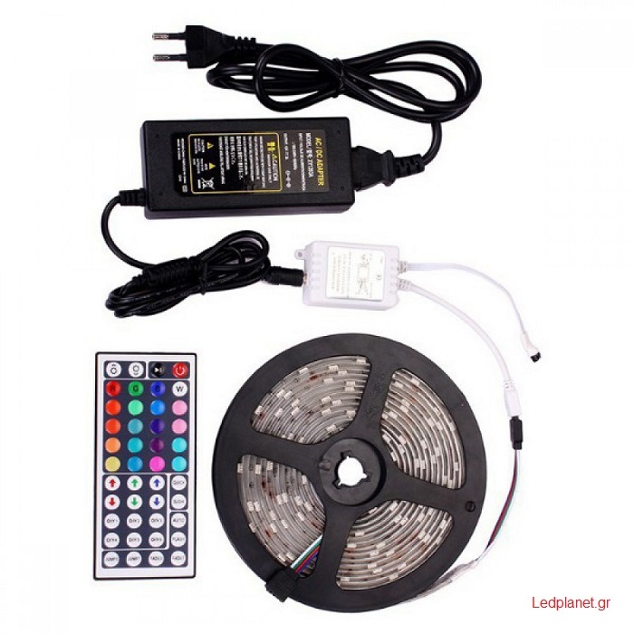 LED Ταινία 7.2W SMD 12V Αδιάβροχη IP65 RGB Με Control - 5 Μέτρα