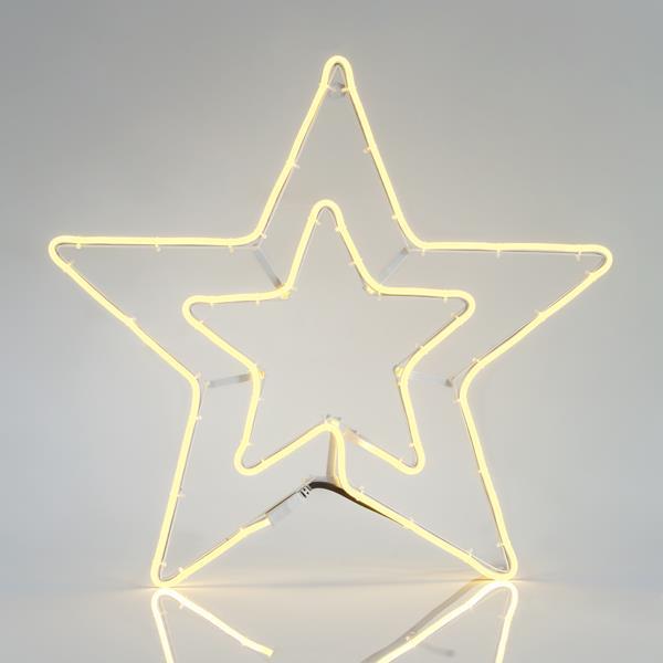 Αστέρι Διπλό 60cm LED Διάφανος Φωτοσωλήνας Νεον Εξωτερικού Χώρου Θερμο Λευκo Ip44