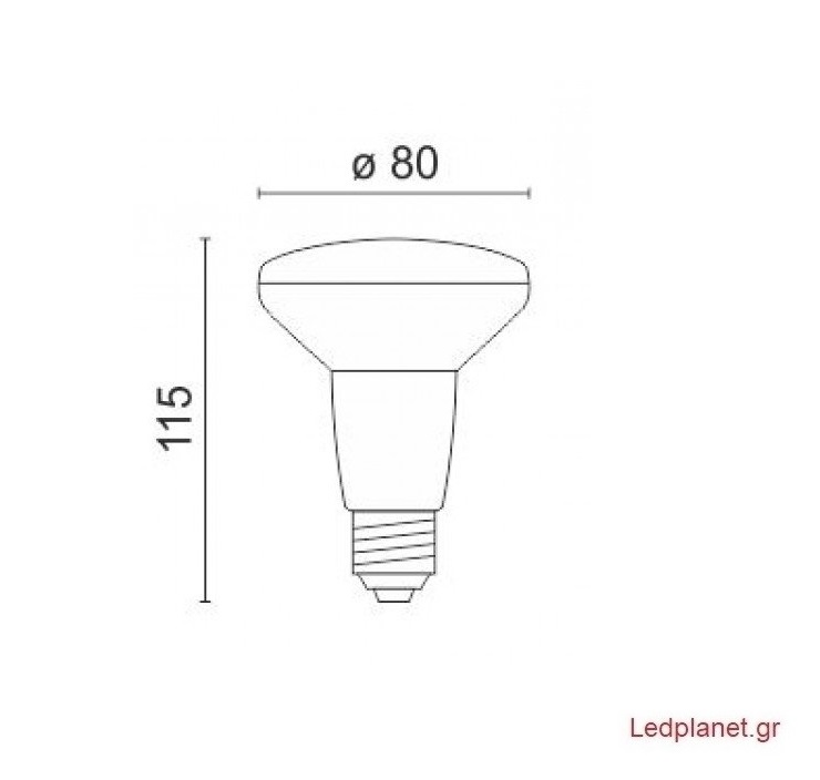 Λάμπα LED Καθρέπτου R80 10W E27 120° Θερμό Φως 3000K - Image 2
