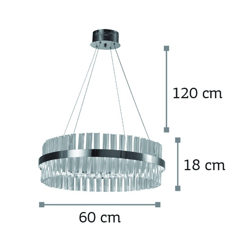 Κρεμαστό Φωτιστικό LED 50W 4000Lm Χρυσαφί Αλουμίνιο και Κρύσταλλα 4000K Φ60cm - Image 2