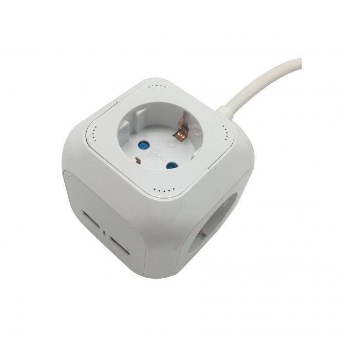 Epistar Πολύπριζο Κύβος 4 θήρες σούκο 2 θήρες USB