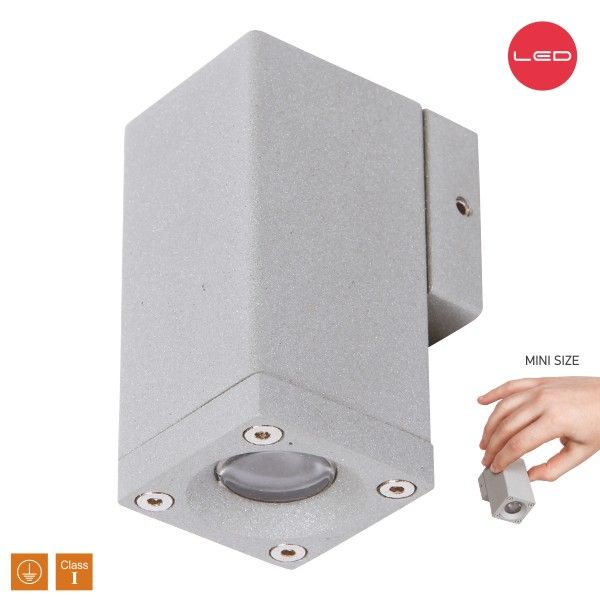 LED Απλίκα Τοίχου 1W Αλουμινίου Cree Ορθογώνιο IP54