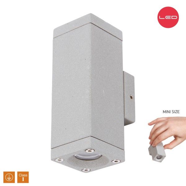 LED Απλίκα Τοίχου 2x1W Αλουμινίου Cree Ορθογώνιο IP54