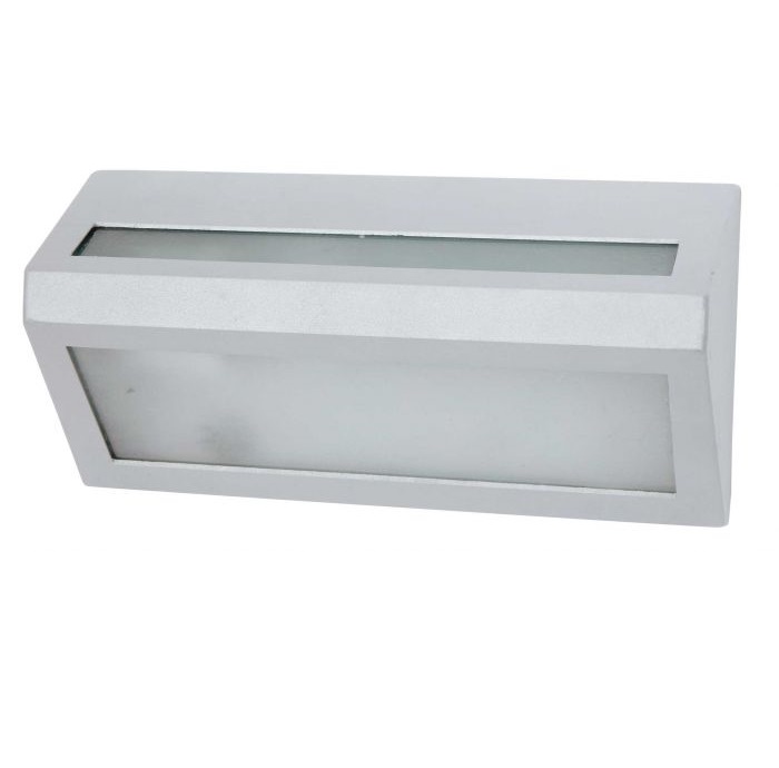 LED Απλίκα Τοίχου E27 IP54 Οριζόντιο Silver