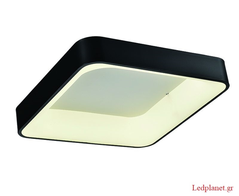 Μαύρη Τετράγωνη Πλαφονιέρα LED 50W Αλουμίνιο 4000K
