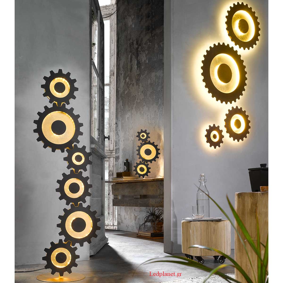 LED 11W Επιτραπέζιο Φωτιστικό Γρανάζια Χρυσό 1450Lm 3000K (5 ΧΡΟΝΙΑ ΕΓΓΥΗΣΗ) - Image 3