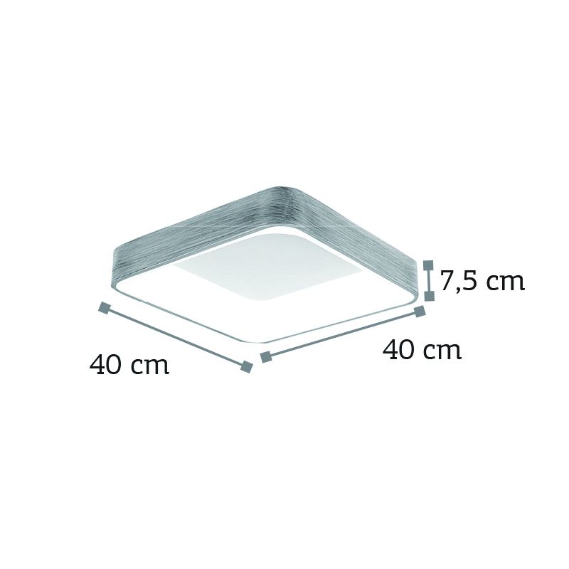 Μαύρη Τετράγωνη Πλαφονιέρα LED 50W Αλουμίνιο 4000K - Image 2