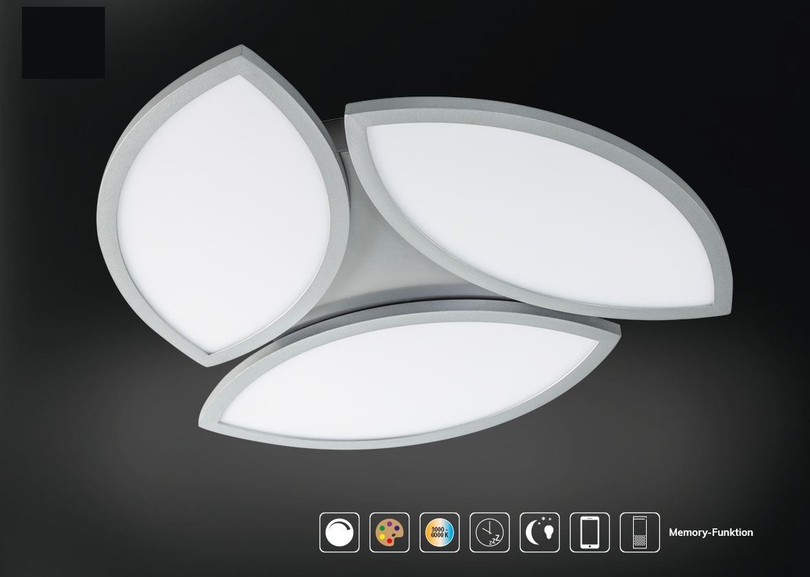 Φωτιστικό Οροφής LED 22W Ασημί 1700Lm με Τηλεχειριστήριο 3000K-6000K Dimmable (5 ΧΡΟΝΙΑ ΕΓΓΥΗΣΗ) - Image 2