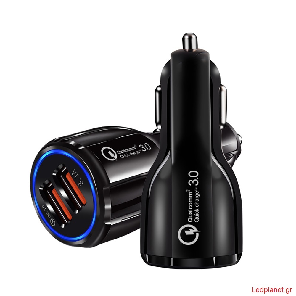 Φορτιστής Αυτοκινήτου Quick Charge 3.0 με 2 θύρες USB