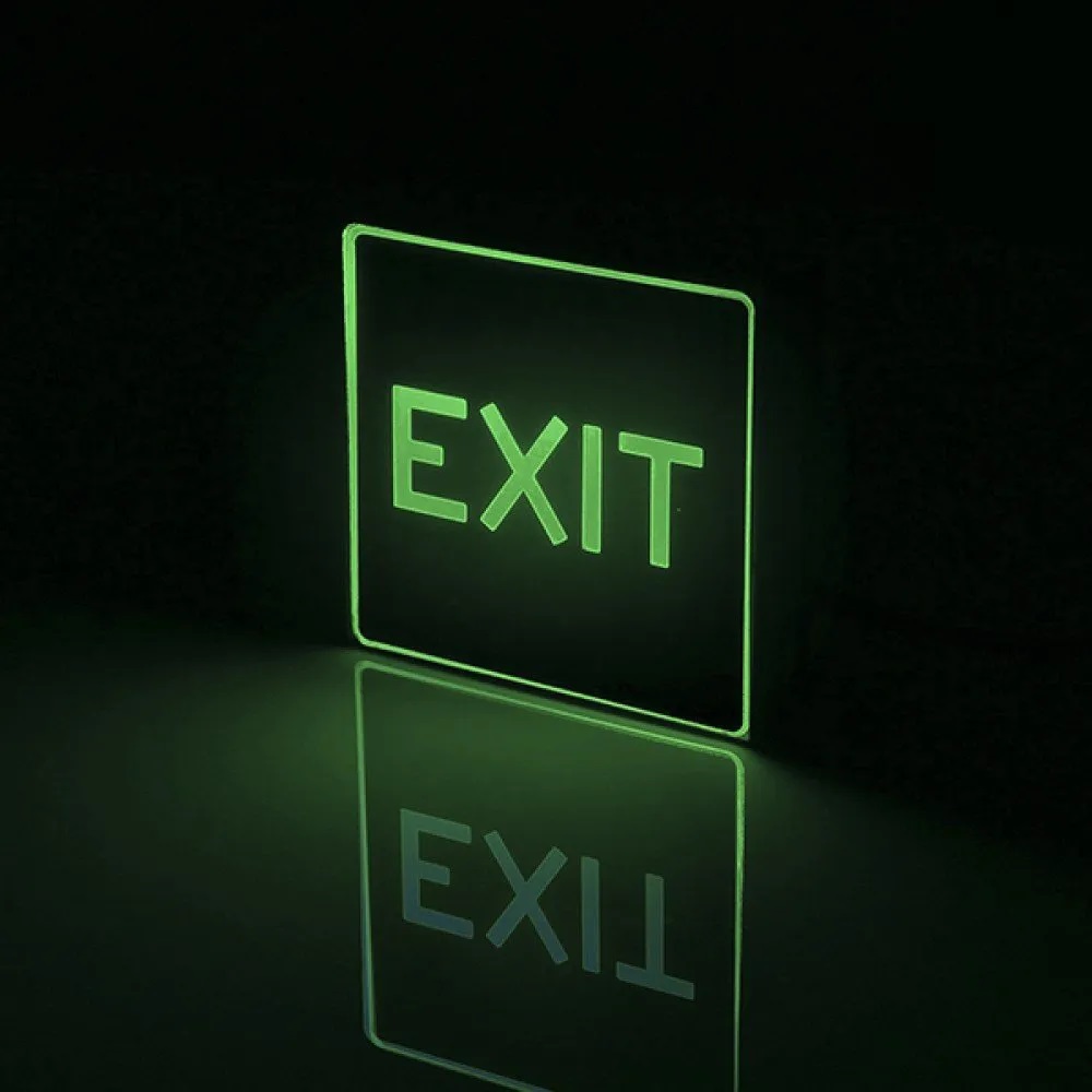 EXIT Φωτιστικό LED Ασφαλείας Αλουμίνιο με Επαναφορτιζόμενη Μπαταρία Λιθίου (Πράσινο Χρώμα) - Image 2