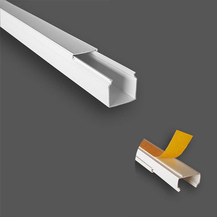 40x40mm Κανάλι Καλωδίων Πλαστικό Λευκό με Αυτοκόλλητη Ταινία