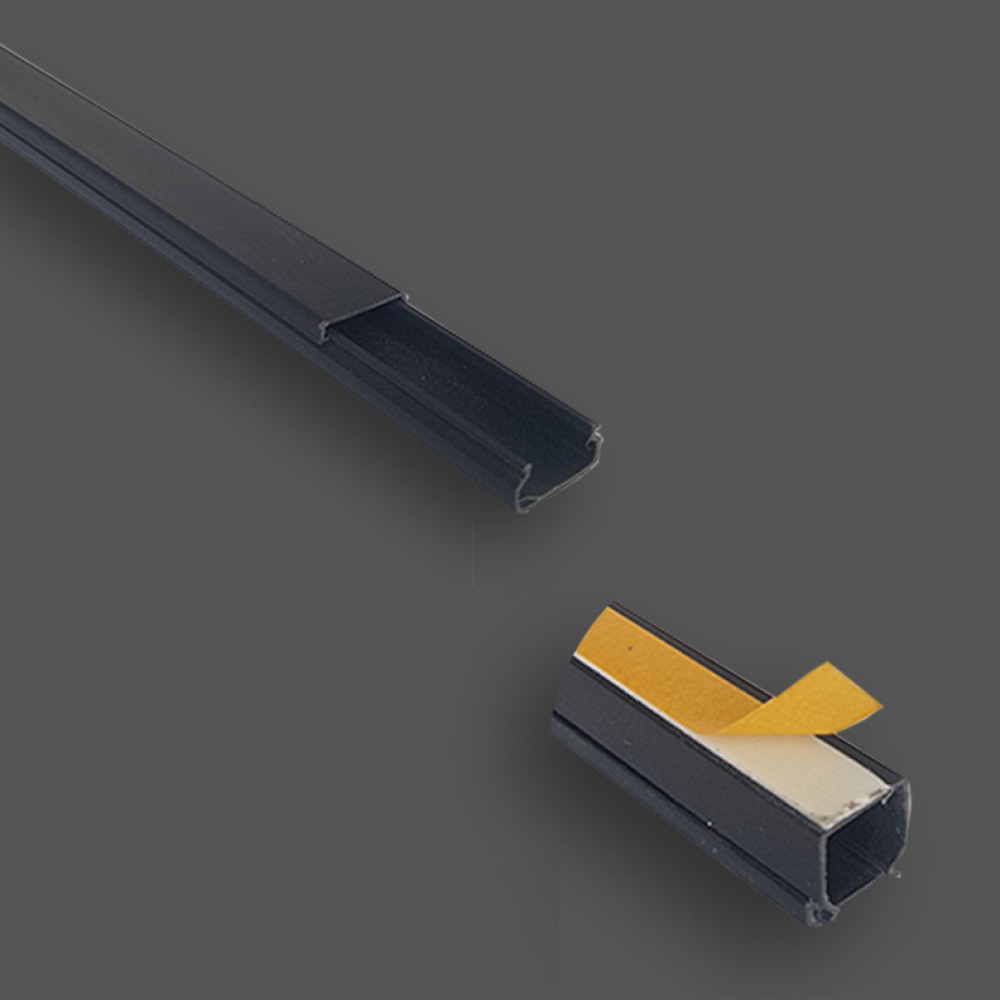 16x16mm Κανάλι Καλωδίων Πλαστικό Μαύρο με Αυτοκόλλητη Ταινία