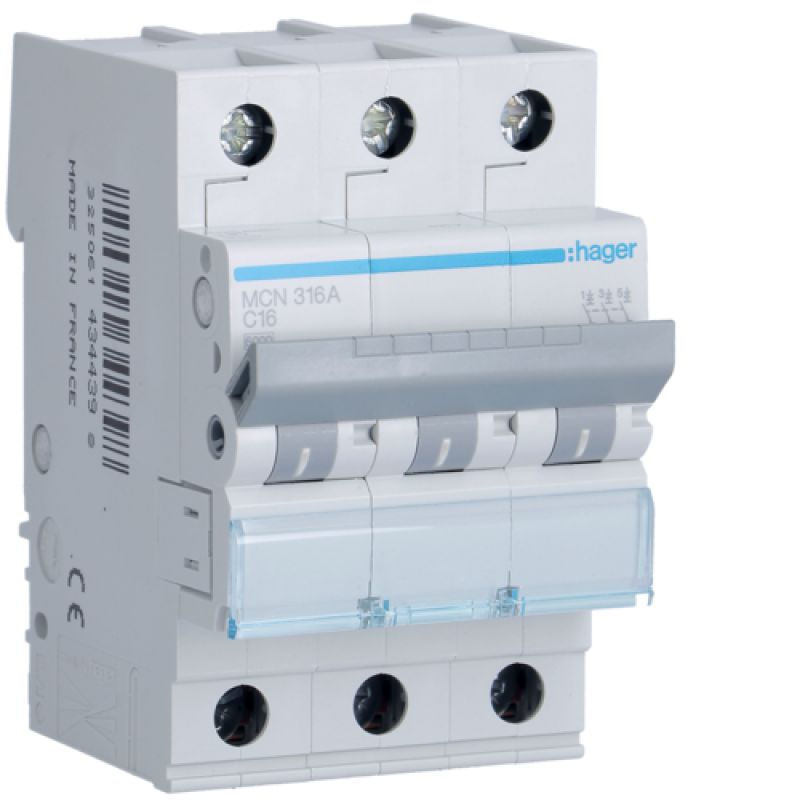 Μικροαυτόματος 3P C16A 6kA 230V Hager